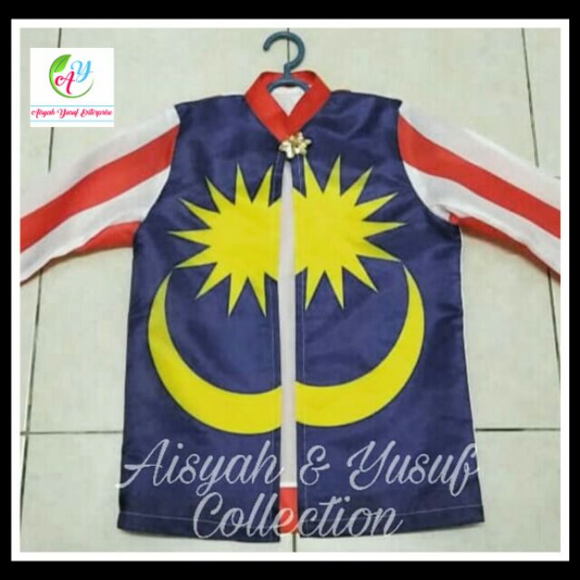 Baju Melayu Merdeka Readystock Jalur Gemilang Bendera Malaysia 