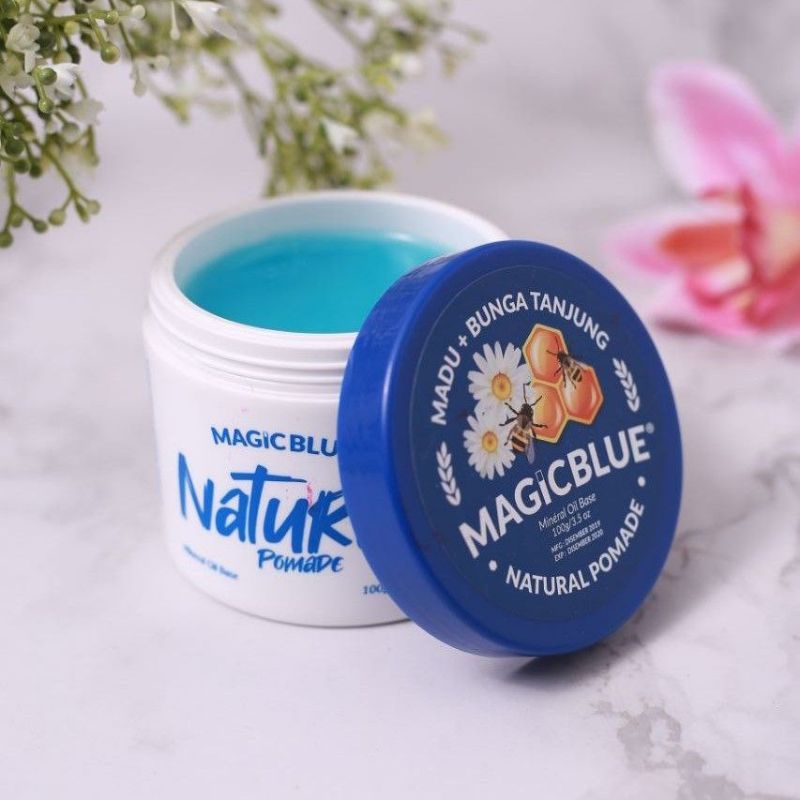 NATURAL POMADE MAGIC BLUE (Madu + Bunga Tanjung) (Freegift 