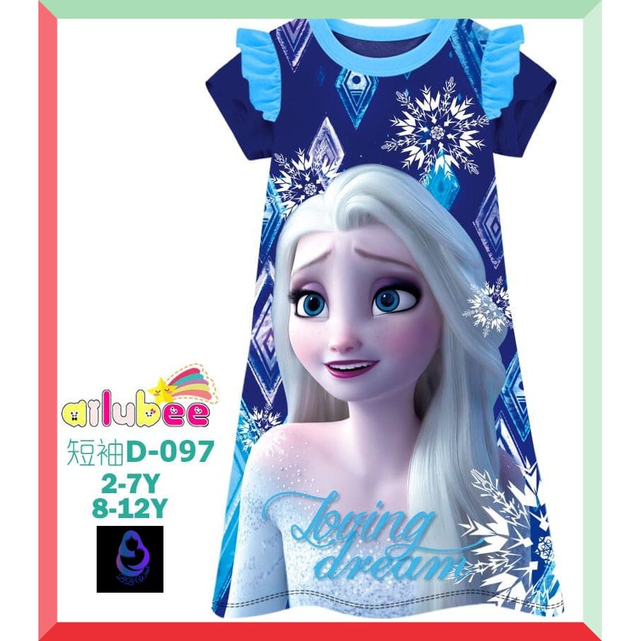 BST 2y - 12y Baby Girl Dress Pants and Top Casual Pyjamas Baju Budak Baju  Tidur Budak Frozen Elsa Cartoon Disney D097 | Shopee Malaysia