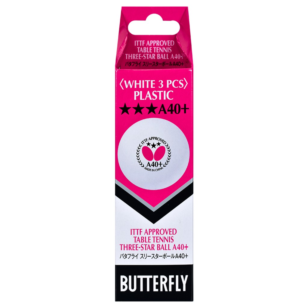 Butterfly Table Tennis Three Star Ball A40+ (White 3 pcs) Shopee Malaysia