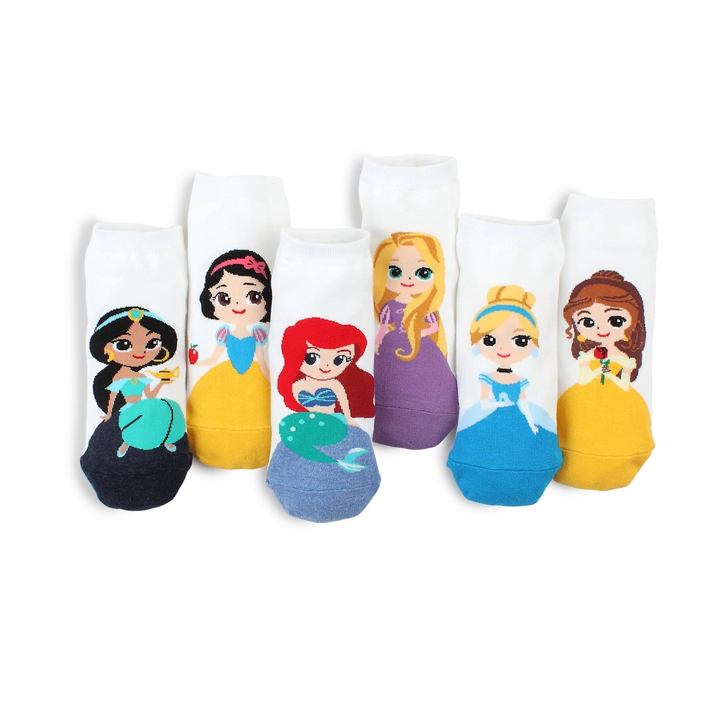 Disney Princess Socks Women Girls Fairy tale Costume Accessories CA17 7 Pairs