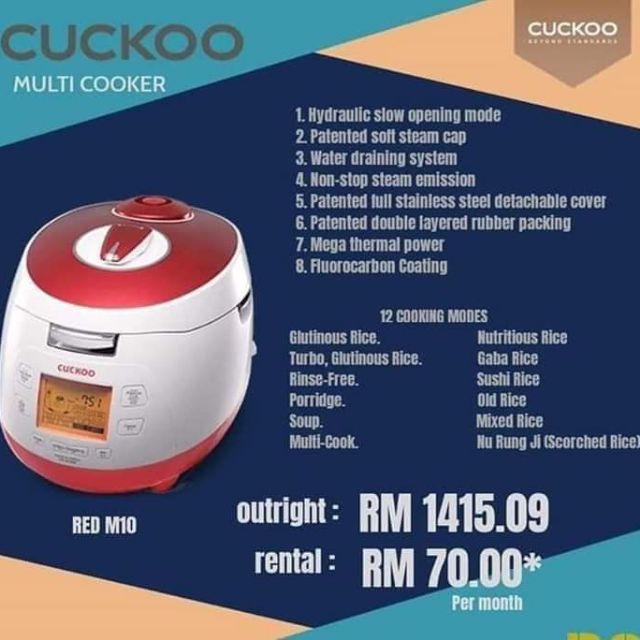 Cuckoo Pressure Multicooker Red M10 Shopee Malaysia