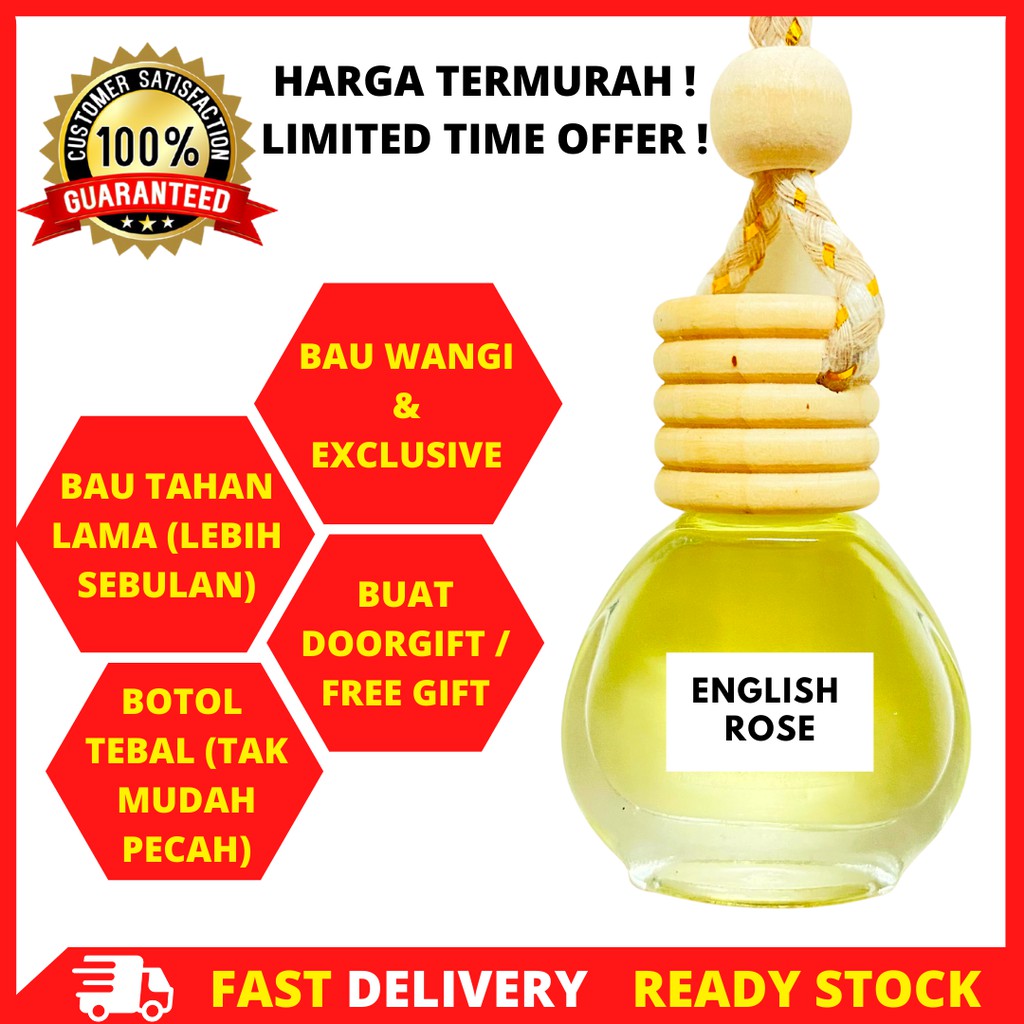 English Rose Car Perfume Murah Hot Item Perfume Harga Kilang Air Freshner Pewangi Kereta Pewangi Rumah Freegift