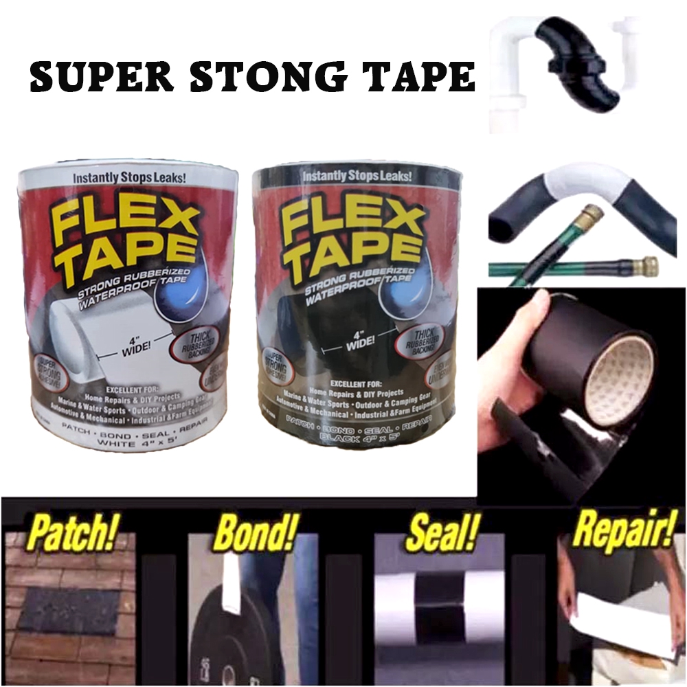 4"x 5' Super Strong Flex Strong Tape Patch Bond Rubberized Waterproof
