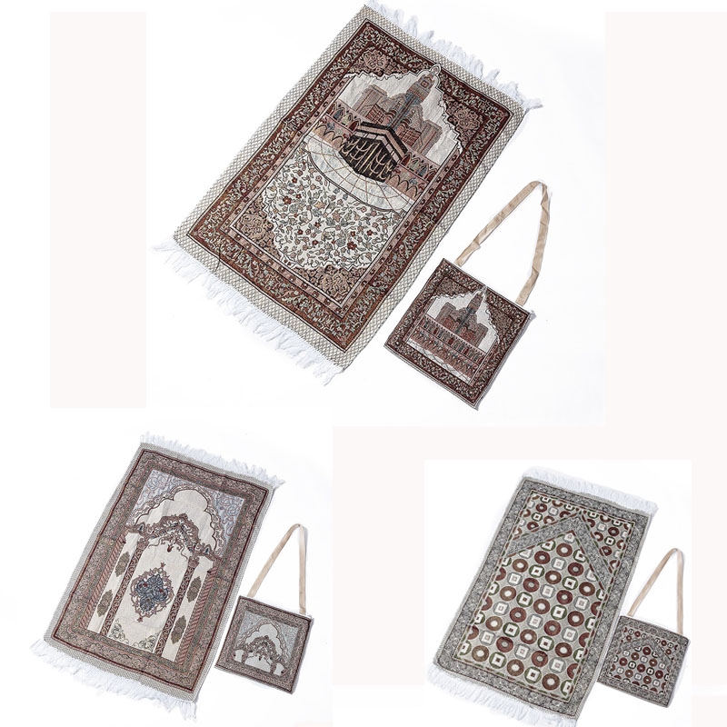 【Murah】Sejadah Gebu Prayer Mat Bag Set Worship Islamic Muslim Travel Prayer Rug Praying Carpet Mat Pouch