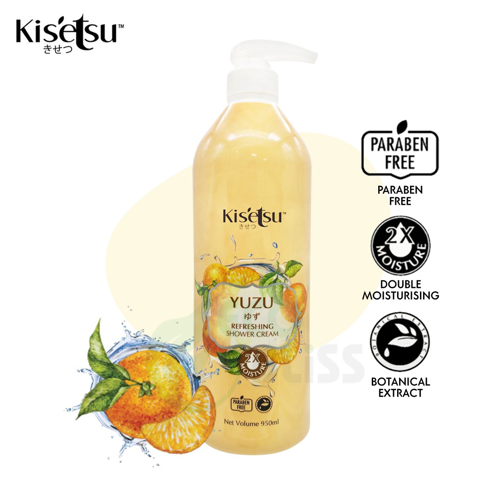 Kisetsu YUZU Shower Cream 950ml  Double Moisturising u0026 Paraben 