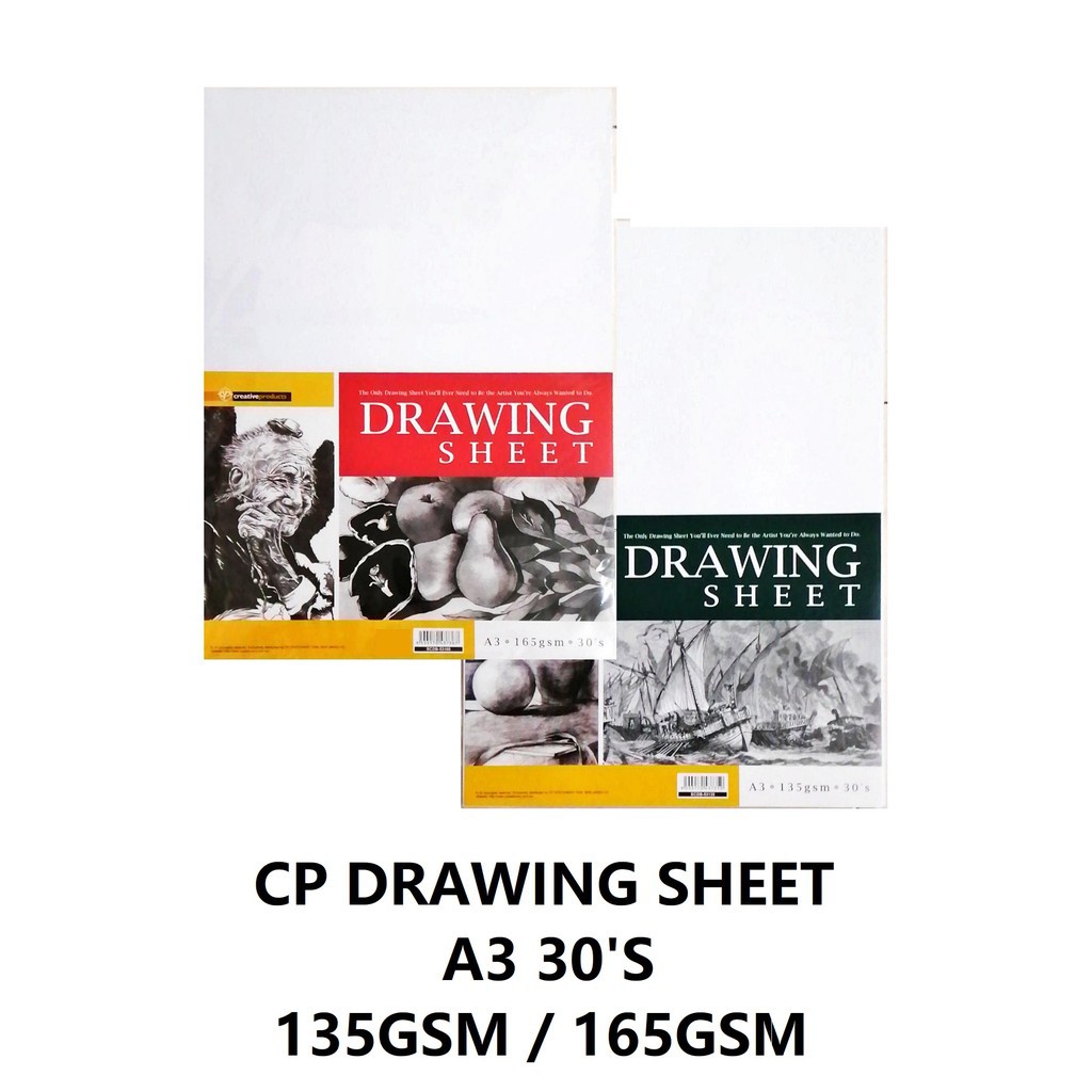 Cp Drawing Paper Kertas Lukisan A3 135gsm165gsm 30sheetspack Loose Pack Shopee Malaysia 2199