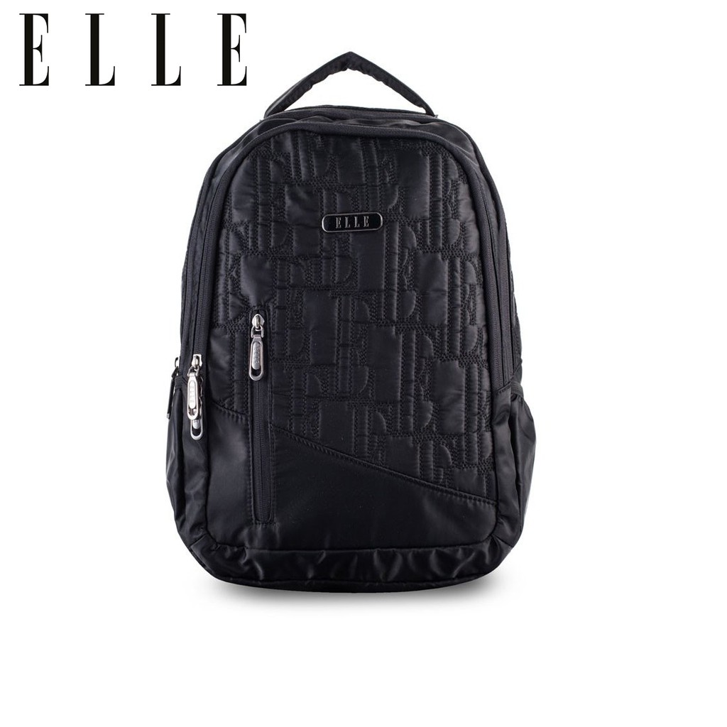 Elle Quilted Nylon Backpack Black Shopee Malaysia