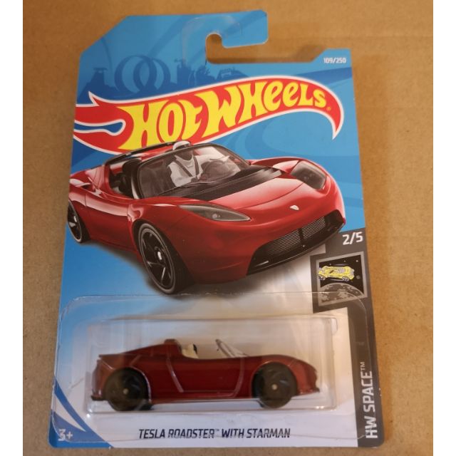 Hot Wheels Tesla Roadster With Starman Card With Bent Line