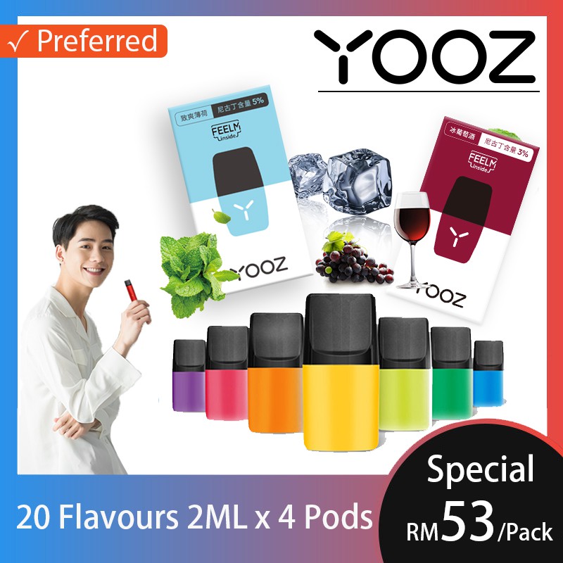 •YOOZ• 4Pods Pack Original Vape Refill Flavor | Pod 柚子烟弹烟杆 ...