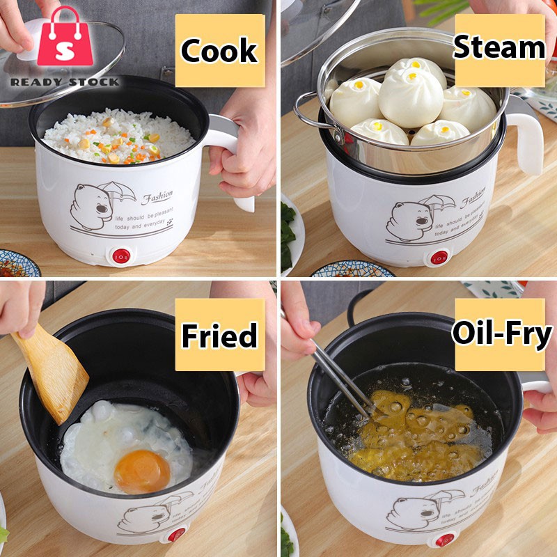 RSS_1.8 L Electric Pot /Mini Rice Cooker with steamer Free Malaysia 3 pin cable periuk nasi masak