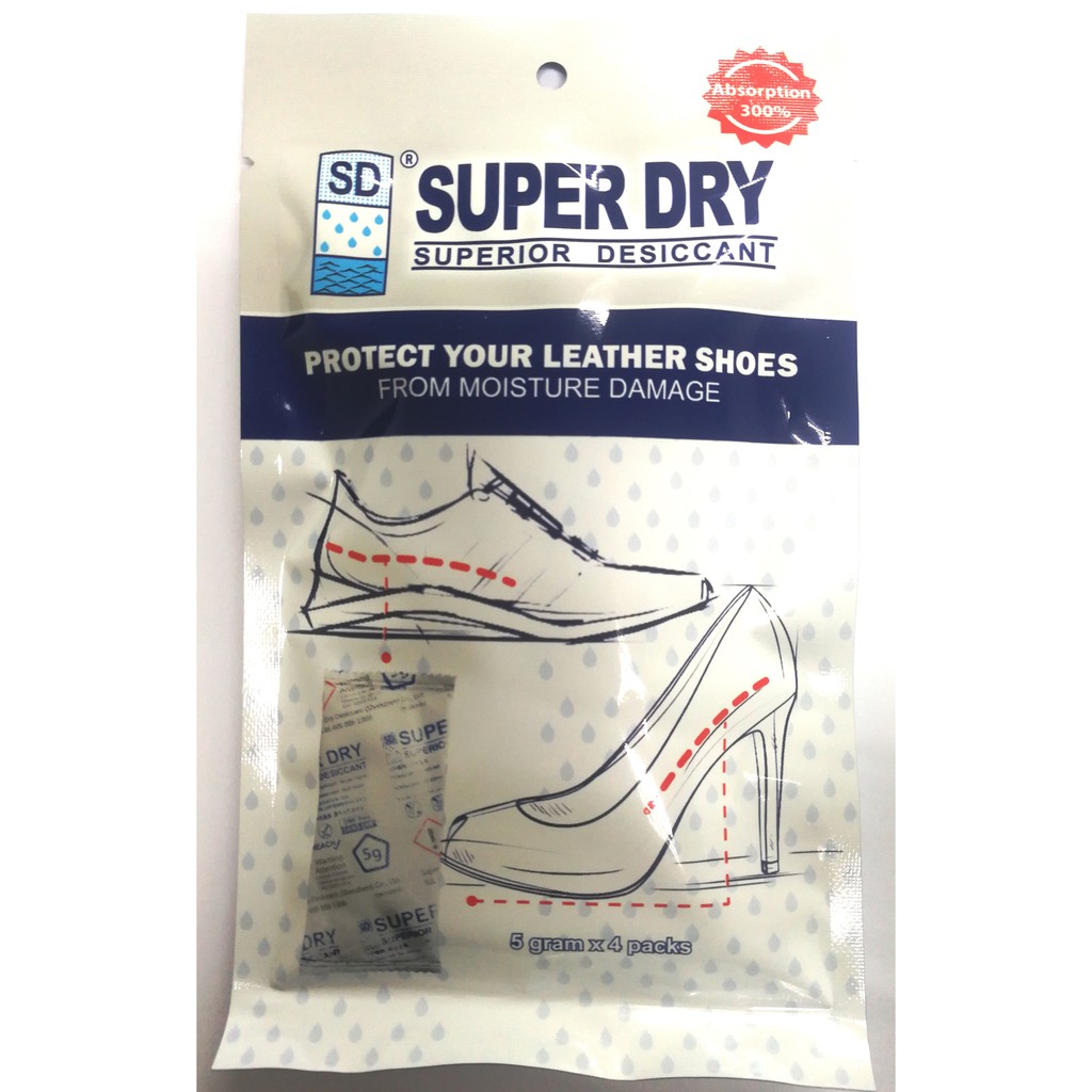 SUPER DRY SHOES DESICCANT SUPER DEHUMIDIFIER SILICA GEL 4 x 5G
