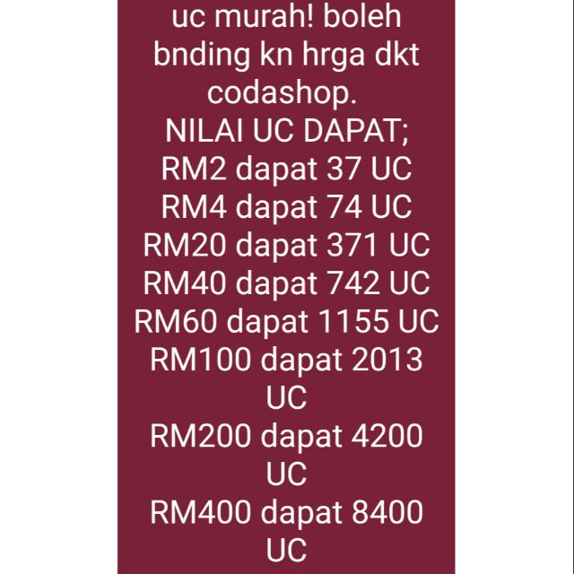 Dikurangkan Kepada Rm2 Apabila Membeli Pubg Uc Murah Rm2 10 Rm4 10 Xasaxa Malaysia - roblox codashop