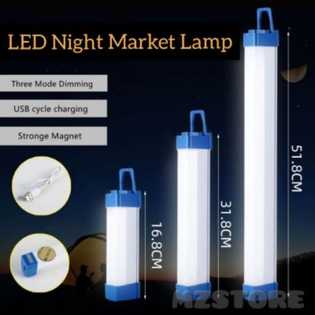 40W 60W 80W LED Lithium Battery Light Rechargeable Tube Lamp Pasar
