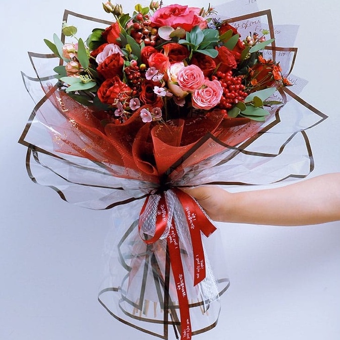 20pcs Color border cellophane transparent waterproof paper strawberry