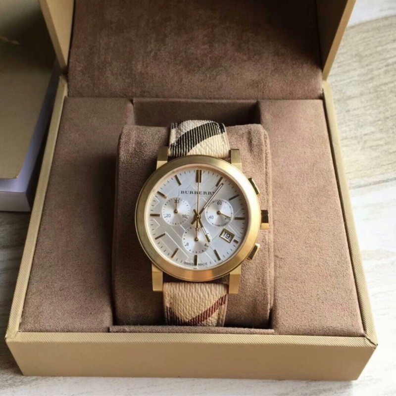 BURBERRY The City Chronograph White Dial Haymarket Check Watch BU9752 |  Shopee Malaysia