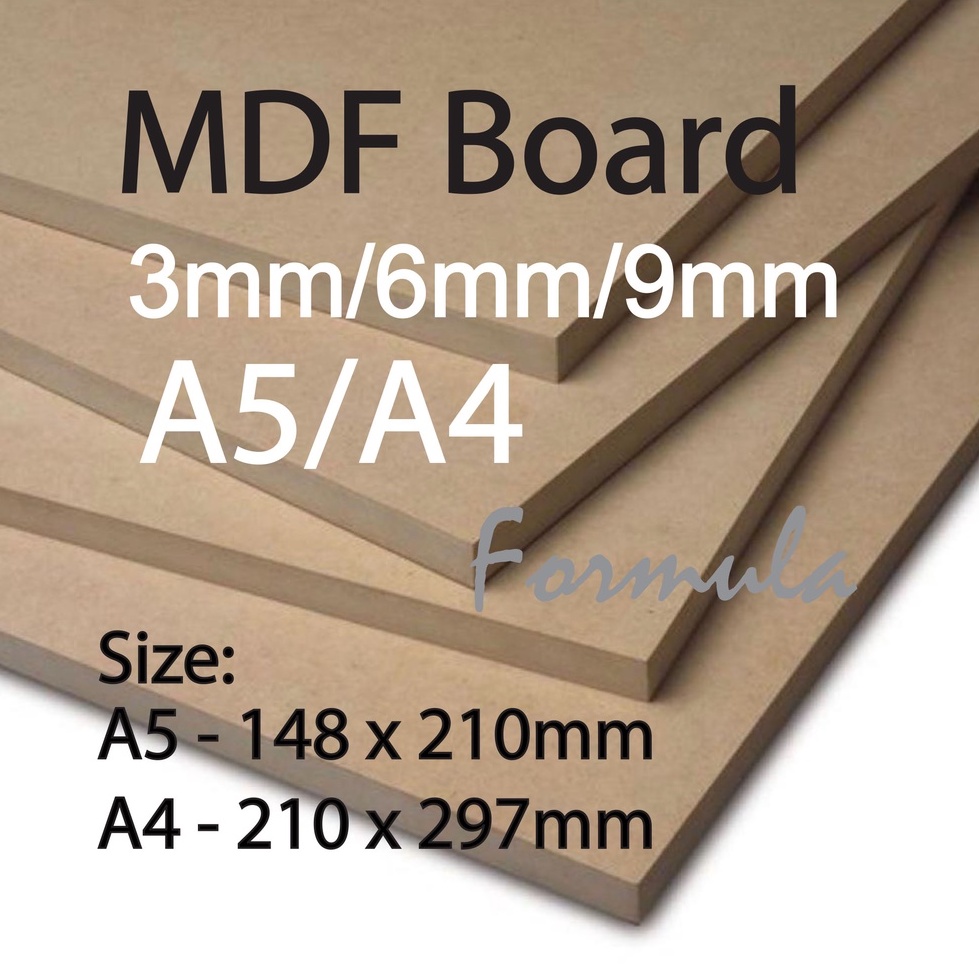 MDF Board/Medium Density Fibreboard 3mm/6mm/9mm - A5/A4 Size | Shopee ...