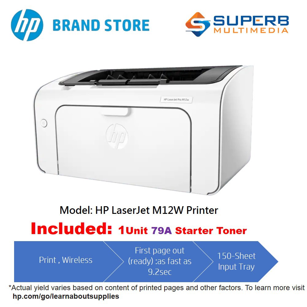 Hp Laserjet Pro M12w Printer Shopee Malaysia