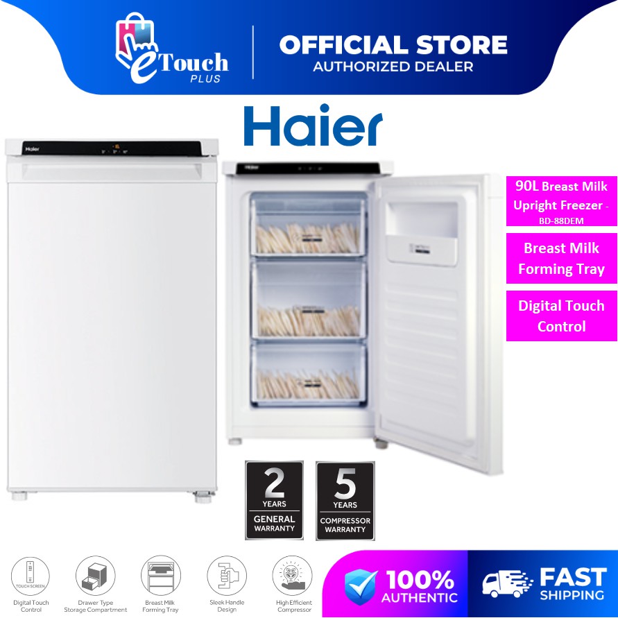 Haier (90 L) Anti-Bacteria Breast Milk Upright Freezer BD-88DEM