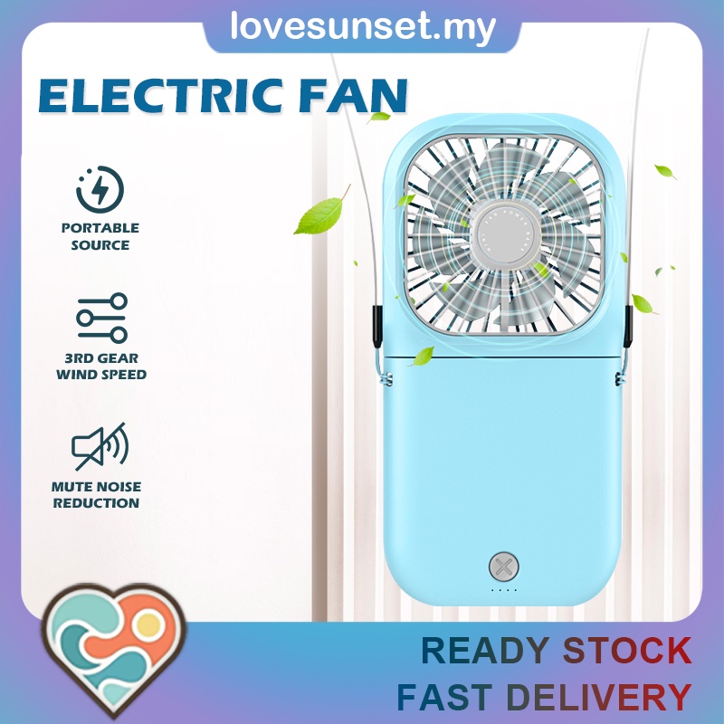 Ready stock colorful power bank Fan foldable fan Portable Handheld Mini USB Charging fan Desktop pocket Folding Fan