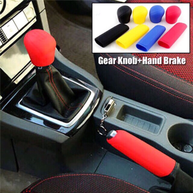 Quality Reliable 1 Set Manual Car Gear Head Shift Knob Cover Collars Handbrake Brake Case Silicone Handb - Image 2