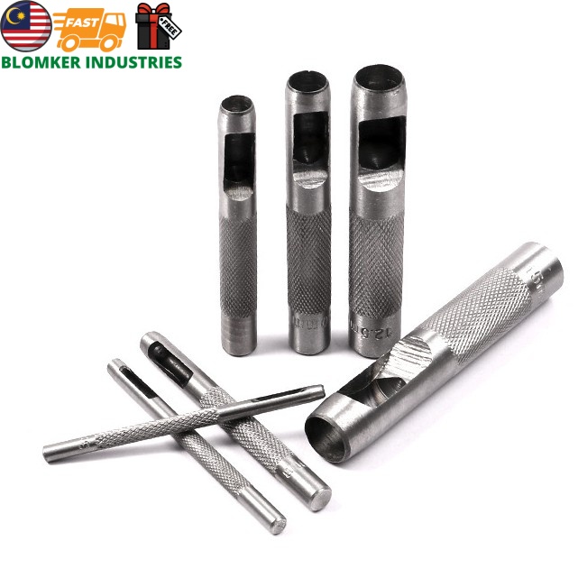 7ps Pack Leather Hole Punch Cutter Tool Heavy Duty Hollow Punch Set for