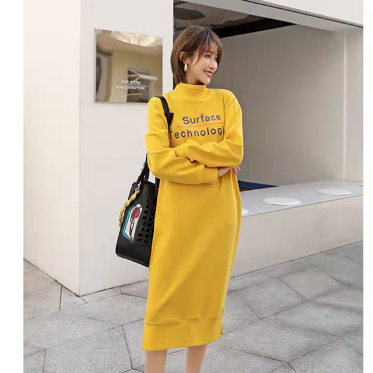 Korean Style Women Summer Cotton Letter Printed T-shirt Long Dress Loose Large Size Womens Casual Dress Vestidos Daily Wear