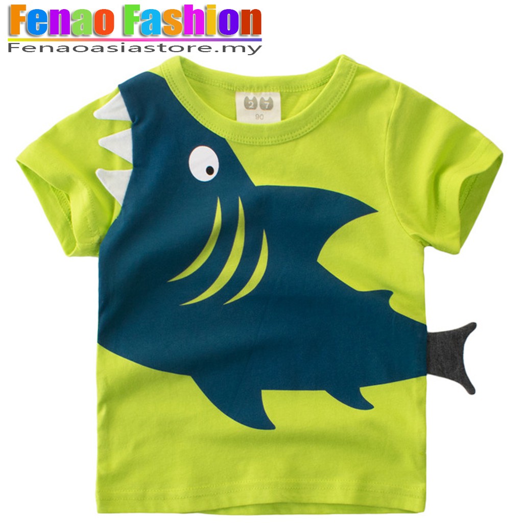 Boy Tshirt Kid T-shirt 3D Fish Patchwork Kids Baby Girls Children Tops ...