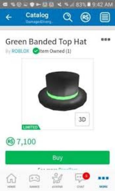 Roblox Account With 21k Rap Full Access With 260 Robux Left Shopee Malaysia - catalog green top hat roblox