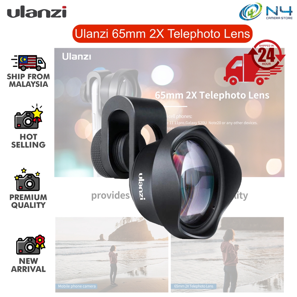 Ulanzi PH-8151 65mm 4K HD Telephoto Lens Portrait Phone Telephoto Lens No Distortion with 17mm Clip replacement for iPhone Max Xs X replacement for Samsung S8 S9 replacement for Huawei Xiaomi Smartpho 