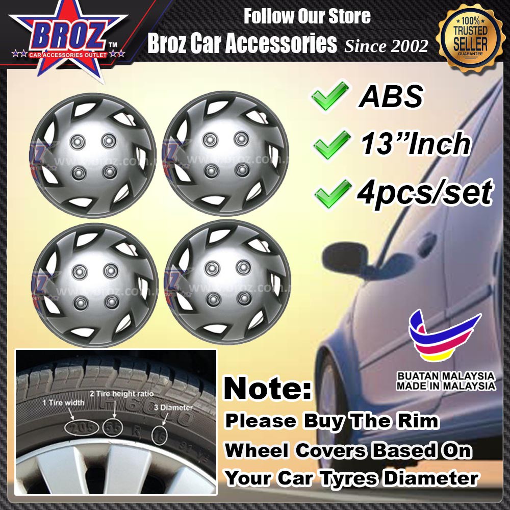 4pcs Perodua Kancil/Viva 12" Inch ABS Wheel Cover Rim 