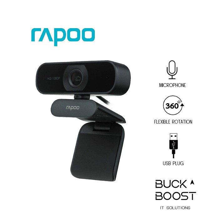 Rapoo (C260) Full HD 1080P Webcam, 360° Horizontal, Built-in microphone