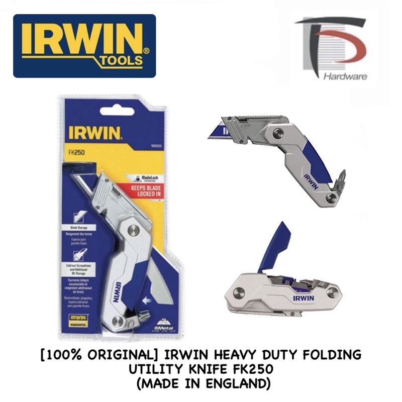 [100% ORIGINAL] IRWIN HEAVY DUTY FOLDING UTILITY HAND KNIFE FK250 (MADE IN ENGLAND)