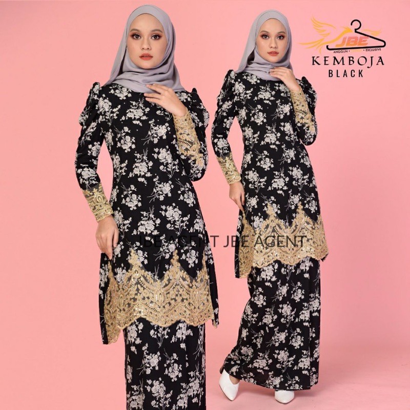 Kemboja(black) Kurung Pahang 