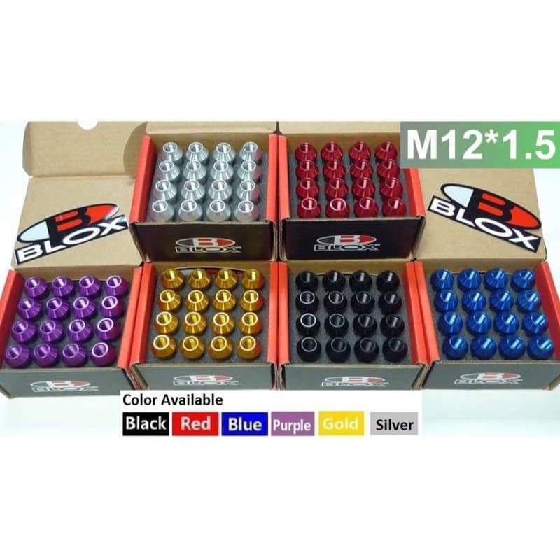 Lock Valve Tire Titanium Colour Rainbow Lug Rim Cap Sport Blox Nut Myvi