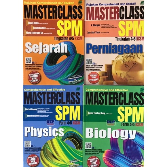 MASTERCLASS SPM BIOLOGY/SEJARAH/PERNIAGAAN/ PHYSICS TINGKATAN 4•5 KSSM