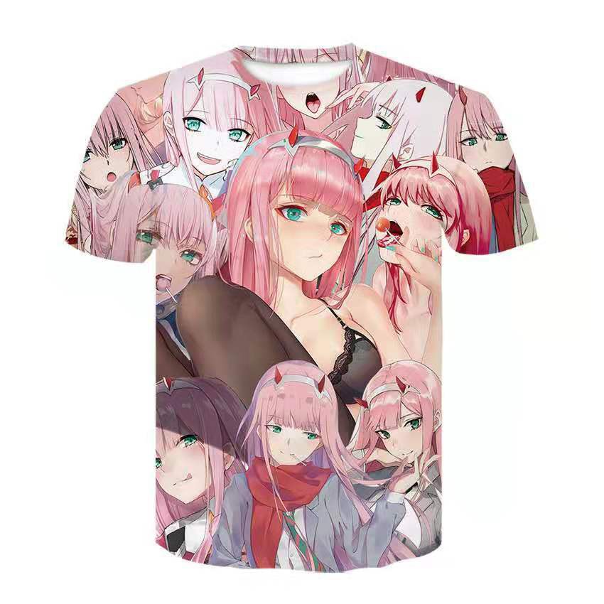 Darling In The Franxx Zero Two Womens Casual Short Sleeve T Shirt