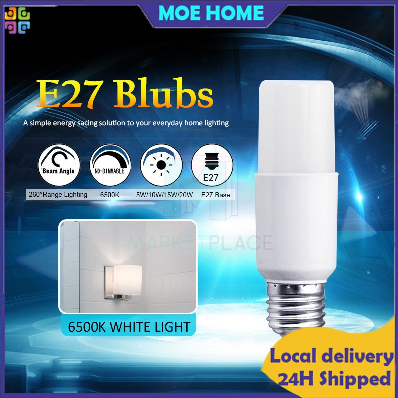 LED Light Bulb 5W 10W 15W 20W Stick Bulb E27 High Quality LED Bulb Energy Saving Mentol Lampu 节能灯泡 Den Bulb 6500k White