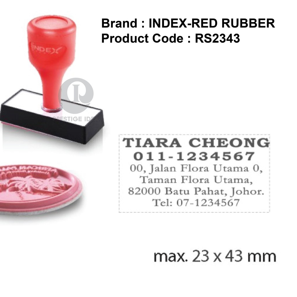 Ae Rubber Stamp Red Rubber Index Series Rs2343