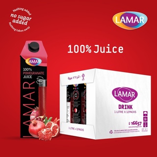 LAMAR 100% Pomegranate Juice 1L No Sugar Imported From Egypt No Preservatives Jus Buah Delima (8 more Flavors)