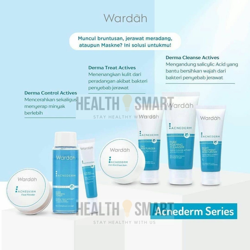 Wardah Acnederm Series Pure Foaming Cleanser / Pore Refining Toner
