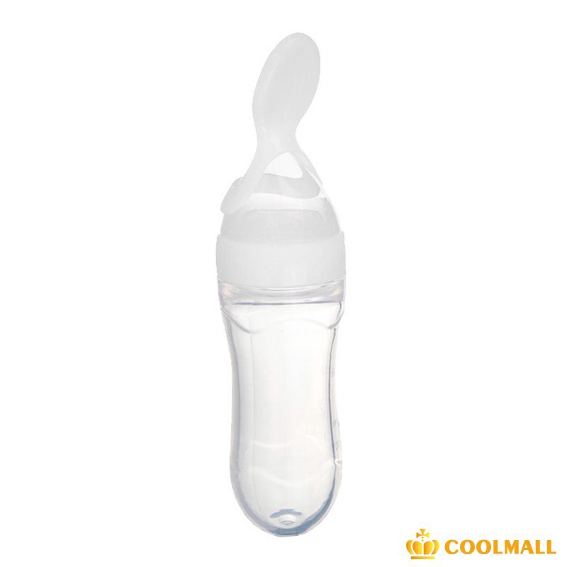 Random Baby Food Bottle Feeding With Spoon Silicone Squeeze Feeder