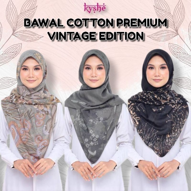 TUDUNG BAWAL COTTON PREMIUM VINTAGE EDITION (BORONG SAHAJA) | Shopee ...