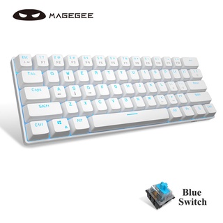 MageGee MK-Mini 60% Mechanical Keyboard Wired LED Backlight Compact Gaming Keyboard Blue / Red Switch Small Multi-Device Portable Pink Keyboard for Laptop, Desktop, Computer, PC