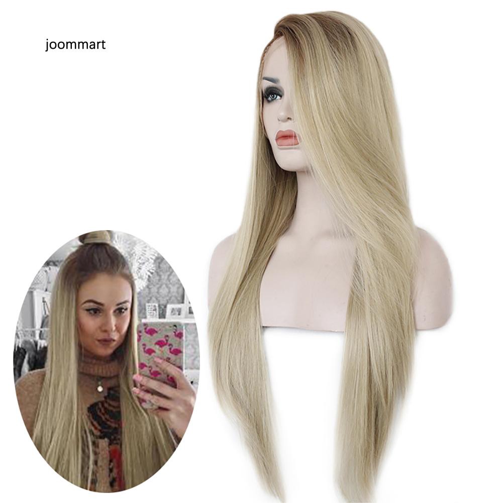 Jm Golden Sideswept Bangs Long Straight Women Wig Faux Hair