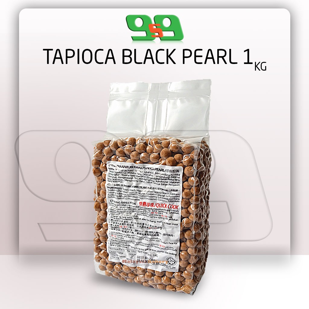Tapioca Boba Black Pearl 1kg Boba Pearl Topping Beverage Halal Bubble