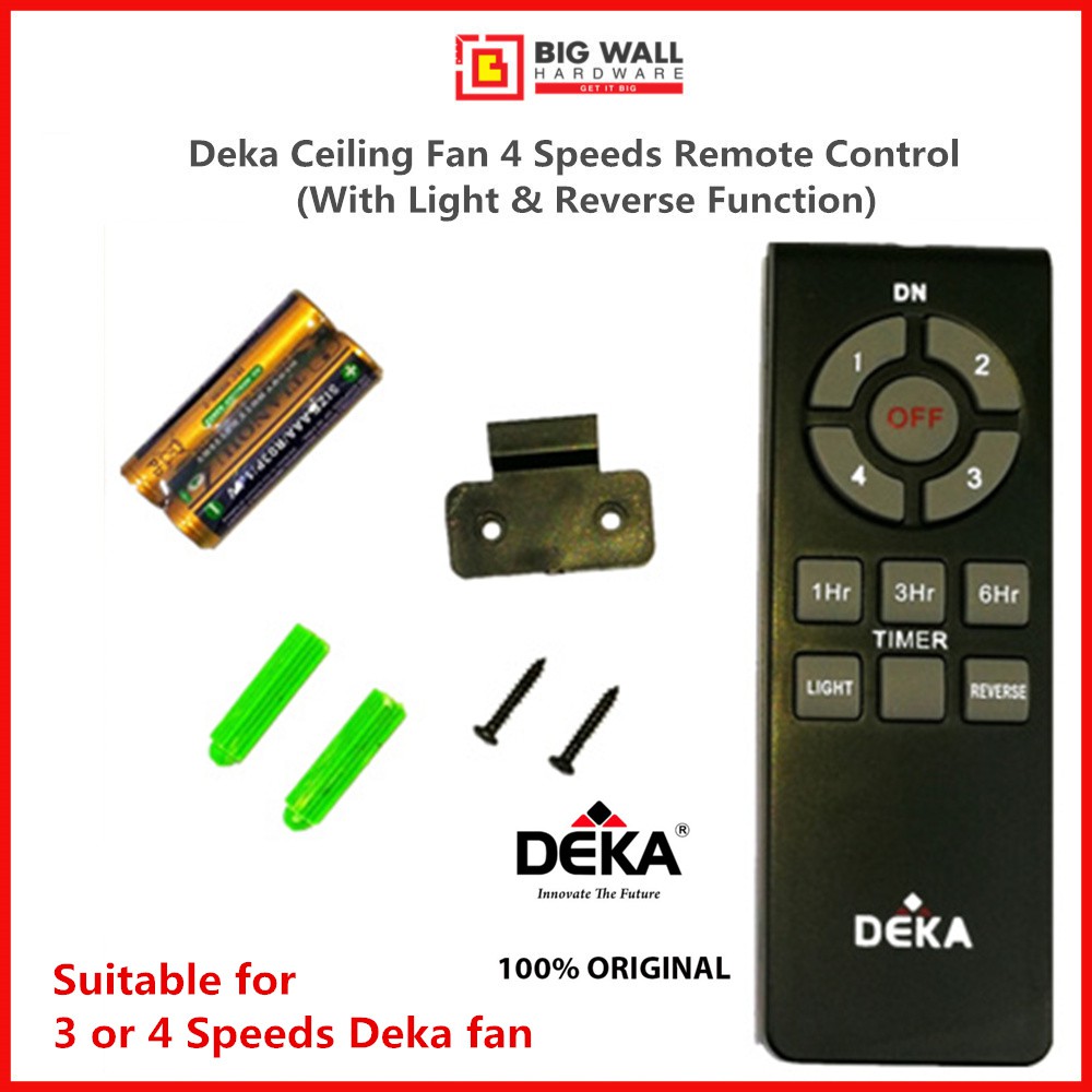 Deka Ceiling Fan 4 Speeds Remote Control With Light Reverse