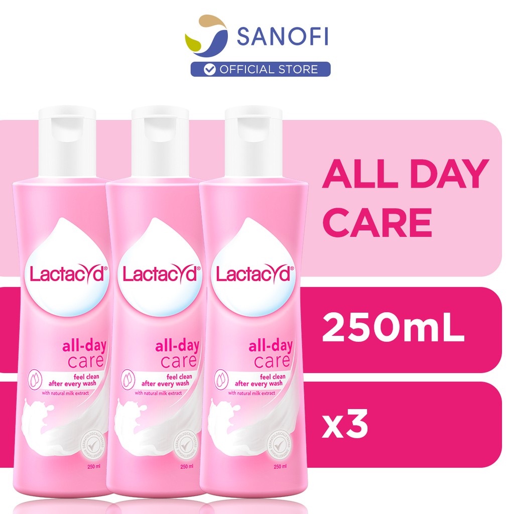 Lactacyd Feminine Wash All Day Care Maintain PH Balance And Away From Irritation (250ml x 3) [Exp date: May 2027]