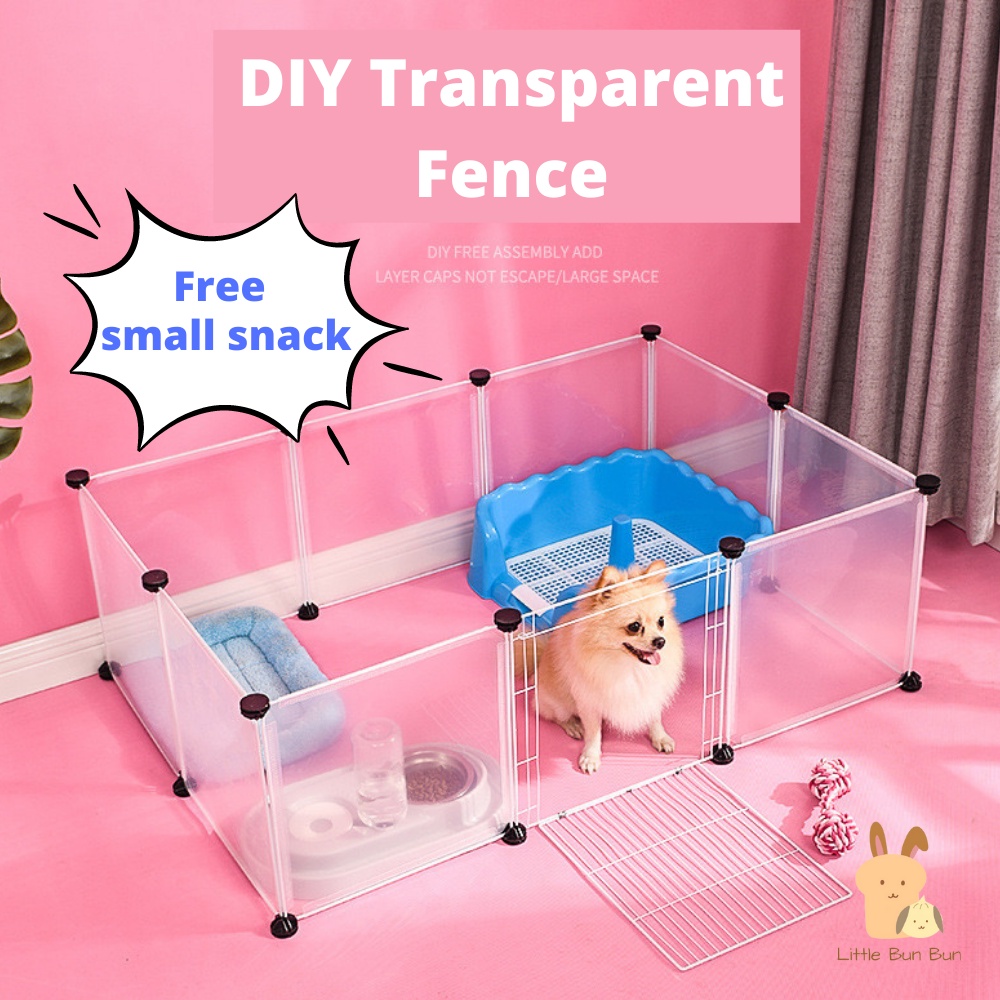 DIY Transparent Pet Fence crystal playpen indoor animal cage dog cat