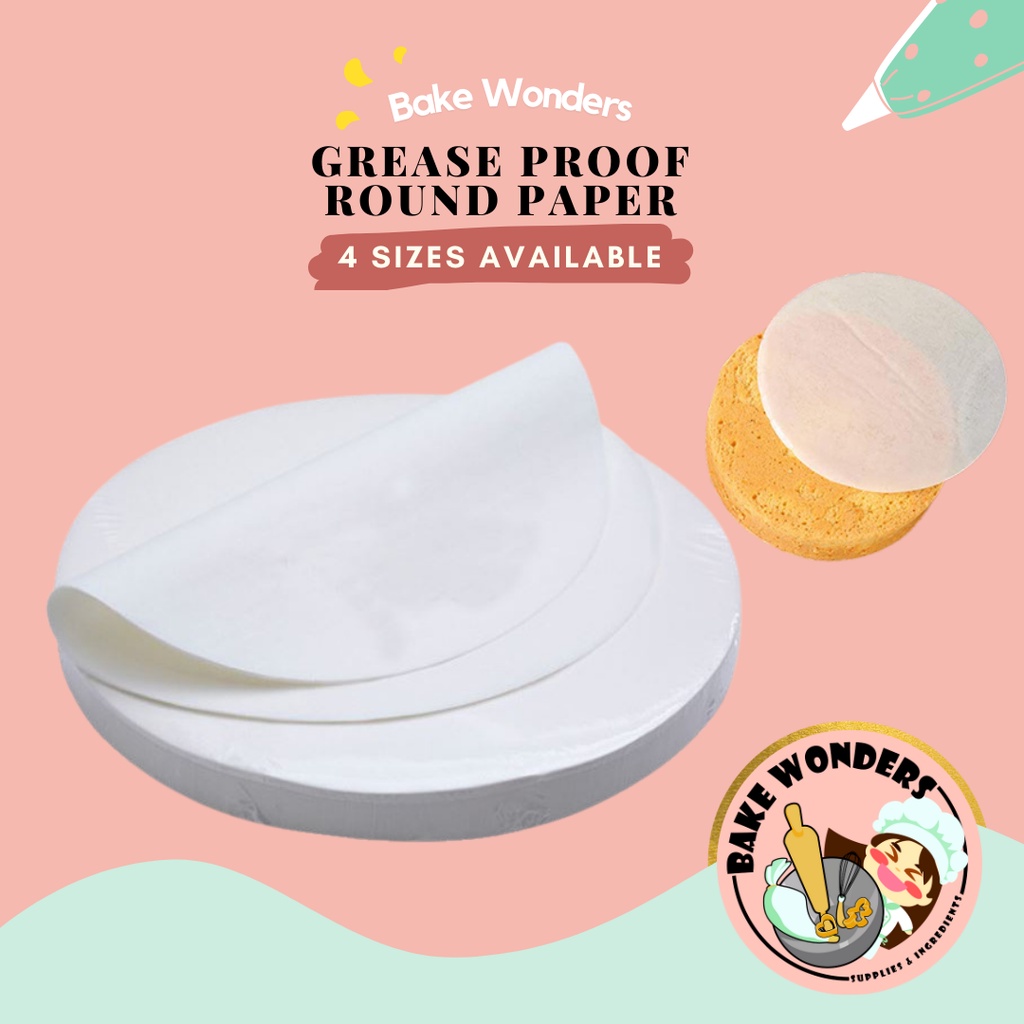 Grease Proof Round Paper/Round Grease Proof Paper [3.5" / 4" / 5"] (125